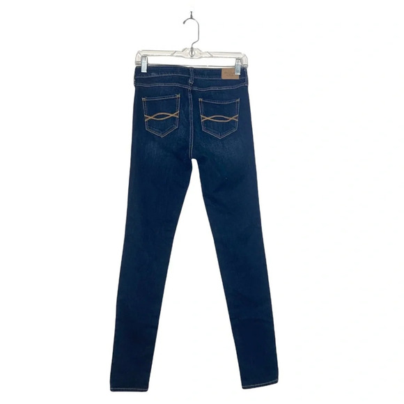 Abercrombie & Fitch Dark Wash Allover Rhinestone Mid-rise Skinny Jeans 25 Women - Picture 6 of 12